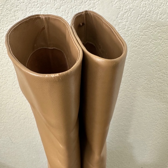 Zara tall leather block heel tan Boots - Picture 6 of 12